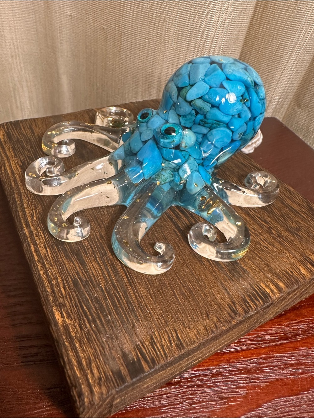 Resin and Blue Crystal Chips Octopus Figure - Picture 6 of 16